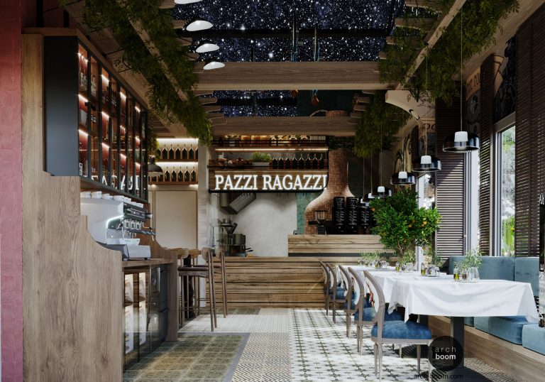 Projekt małej restauracji: PAZZI RAGAZZI w Gdańsku