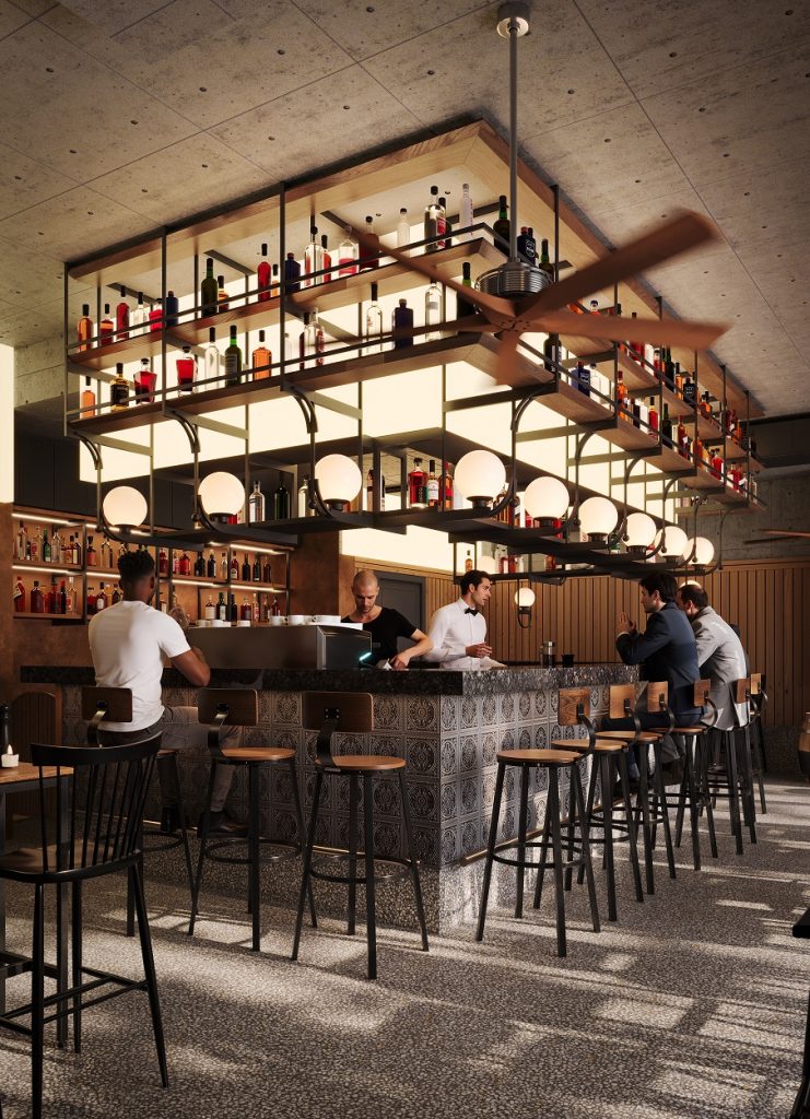 projekt baru w Gdańsku w stylu loft postindustrialnym